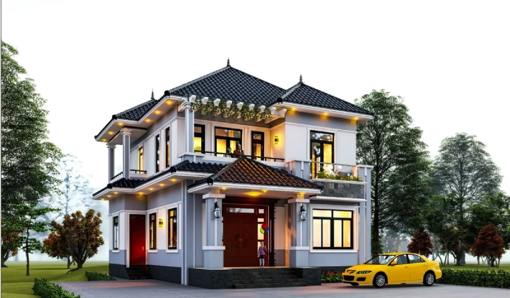 Gợi ý các mẫu mái nhật 2 tầng kiểu dáng hài hòa