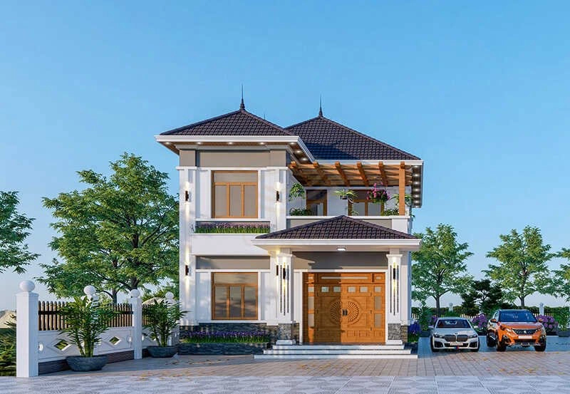 Thiết kế mái nhật 2 tầng phòng thờ tầng 1 tiện lợi