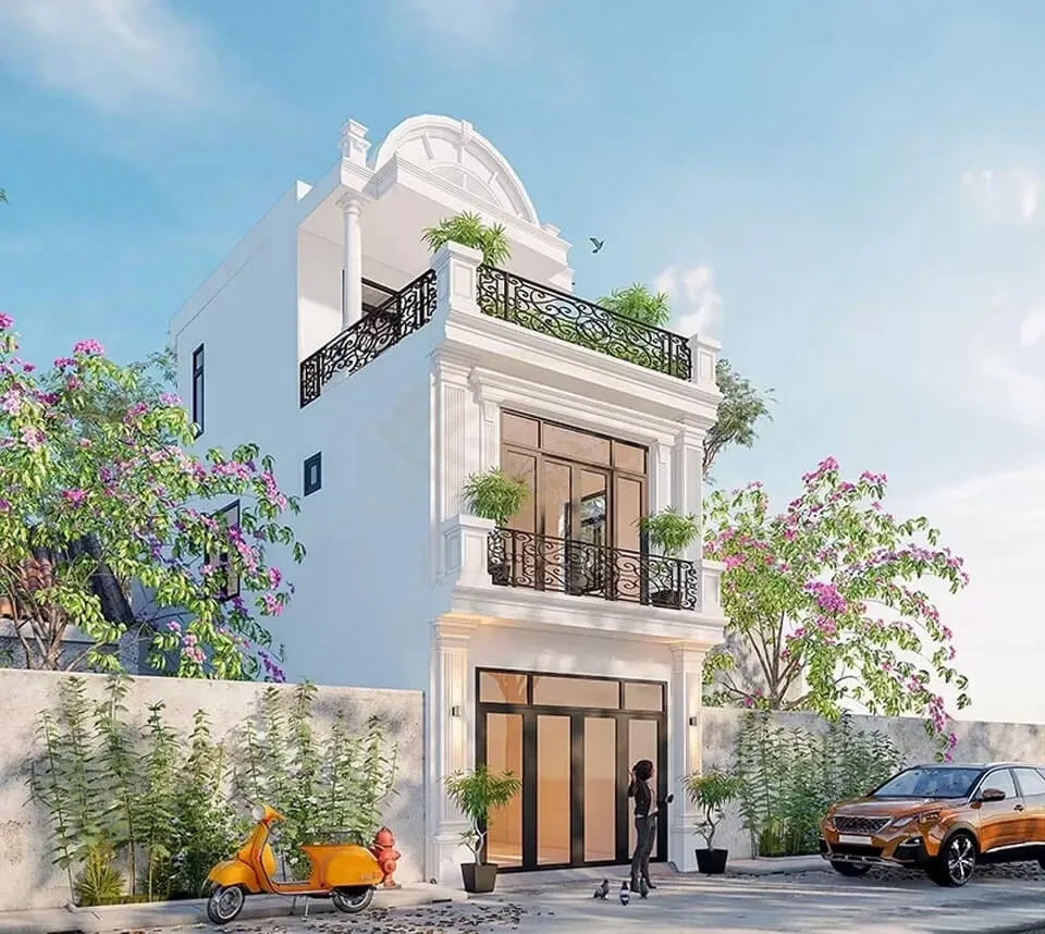 Tham khảo mặt tiền 4m mẫu nhà ống 2 tầng đẹp 2023 phong cách nhà ống hiện đại