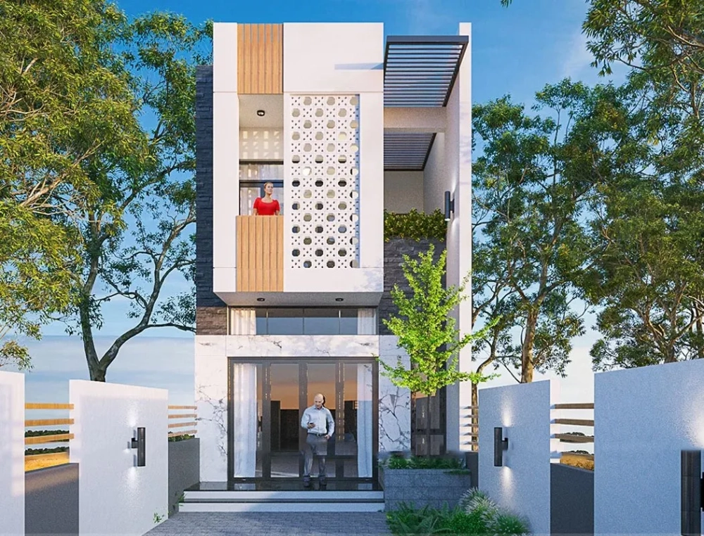 Khám phá mặt tiền mẫu nhà ống 2 tầng đẹp nhà ống hiện đại