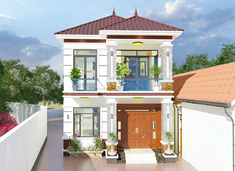Ấn tượng với thiết kế nhà 2 tầng 40m2 đẹp tiện nghi