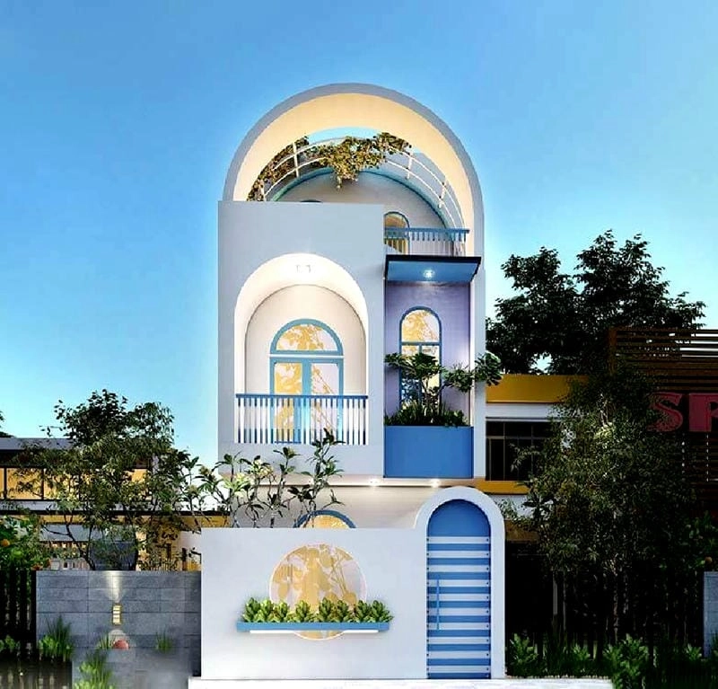 nhà 1 tầng phong cách địa trung hải đẹp nhẹ nhàng mà ấn tượng