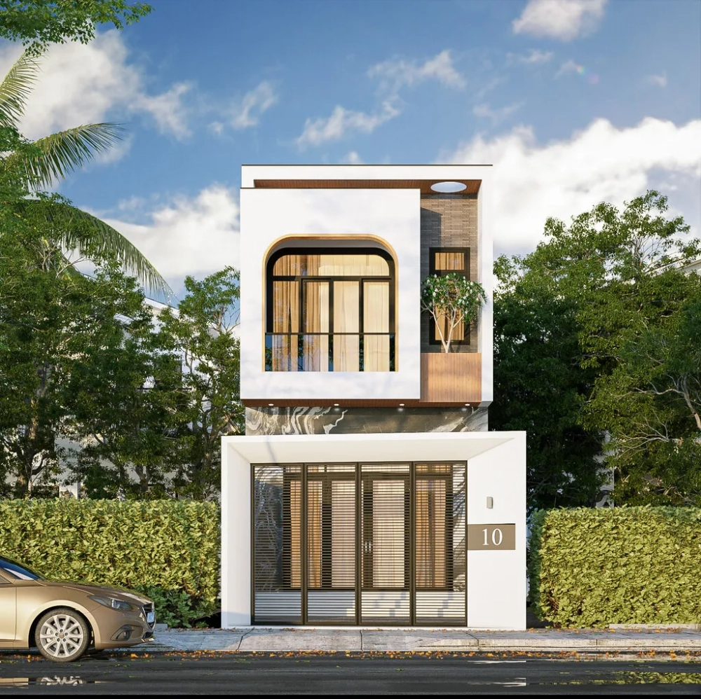 Tham khảo mẫu nhà ống 2 tầng 4 phòng ngủ dưới 1 tỷ mái bằng