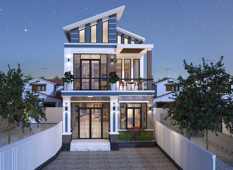 Khám phá mẫu nhà ống 2 tầng có gara thiết kế nhà ống hiện đại