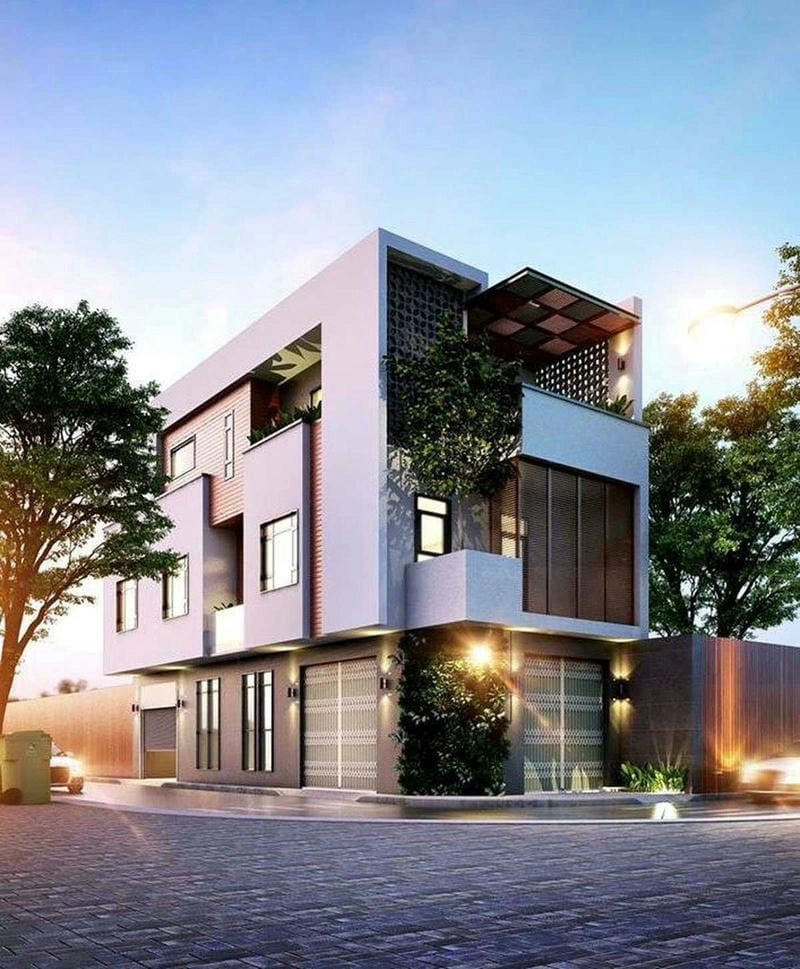 Thiết kế đa năng từ mẫu nhà 2 mặt tiền 3 tầng kinh doanh