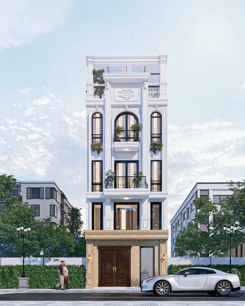 mẫu nhà ống hai mặt tiền 5m thoáng đãng ấn tượng nổi bật