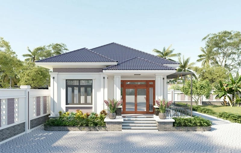 mẫu nhà vườn 1 tầng mái nhật tạo điểm nhấn cuốn hút