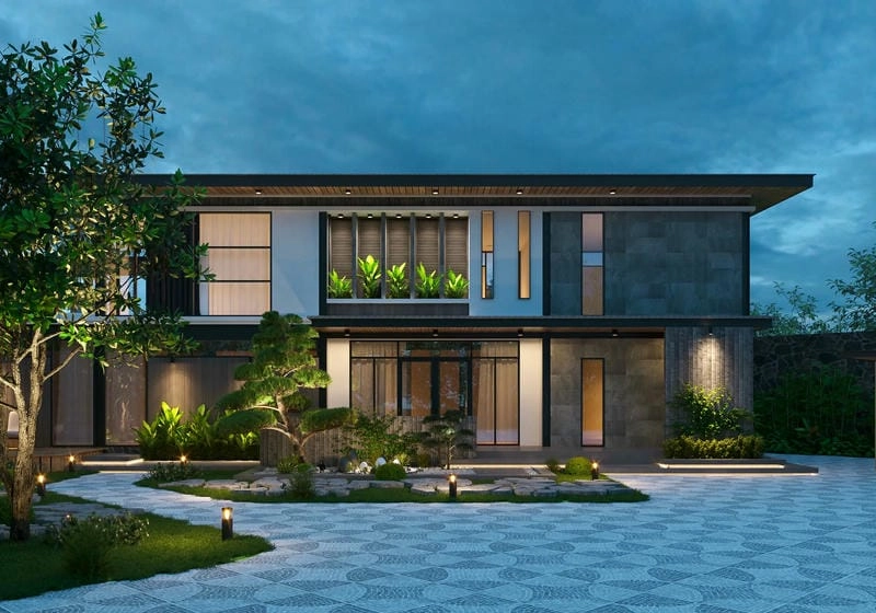 mẫu nhà vườn giá rẻ phong cách tiện nghi tiết kiệm