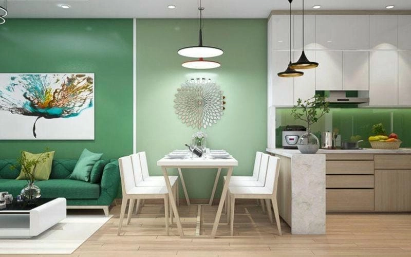 màu sơn nhà cho tuổi canh thân 1980 chọn mẫu sơn nhà màu xanh ấn tượng