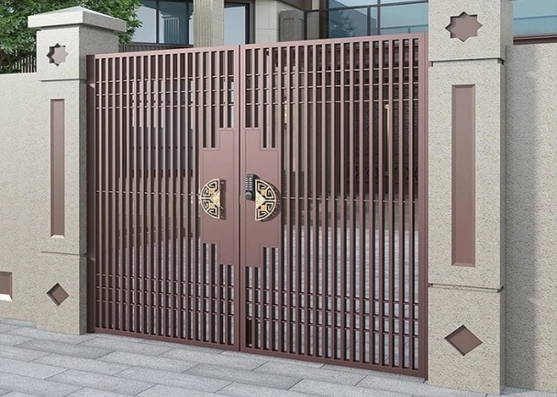 mẫu cửa nhà sắt 4 cánh đẹp thiết kế hiện đại an toàn