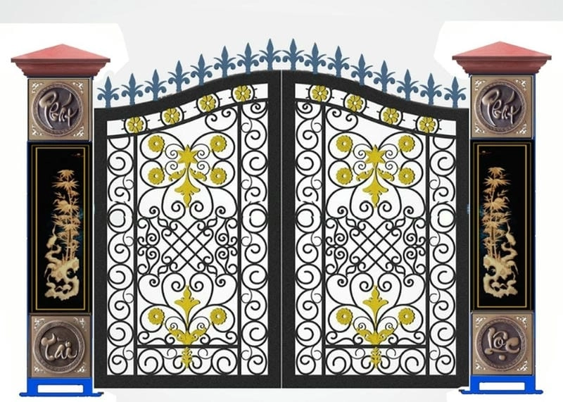 mẫu cửa sắt 4 cánh nhà phố tiện nghi thiết kế hiện đại