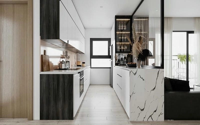 mẫu nhà bếp đẹp 2021 phong cách trẻ trung hiện đại