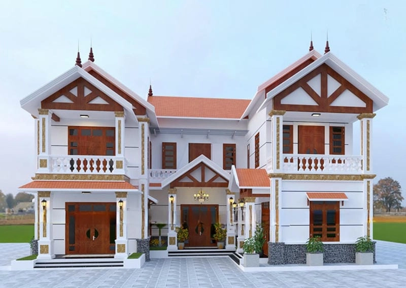 mẫu nhà hiện đại 2 tầng 2024 phong cách thời thượng hiện nay