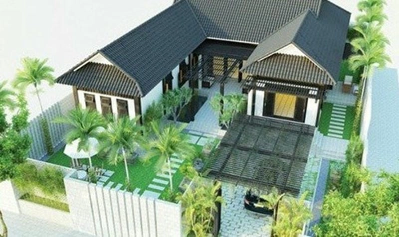 mẫu nhà chữ u 3 phòng ngủ bố trí tiện lợi thoáng đãng