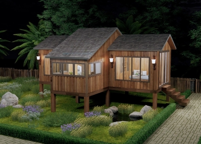 mẫu nhà gỗ đơn giản tối ưu chi phí mà đẹp