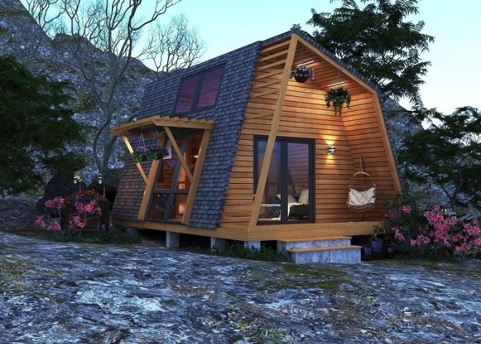 mẫu nhà gỗ sân vườn đẹp hòa mình cùng thiên nhiên