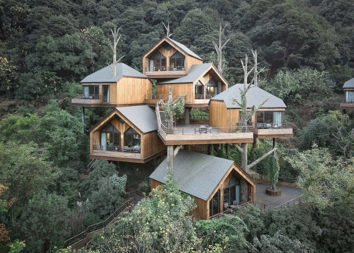 mẫu nhà gỗ đẹp hiện đại phong cách sang trọng tiện nghi