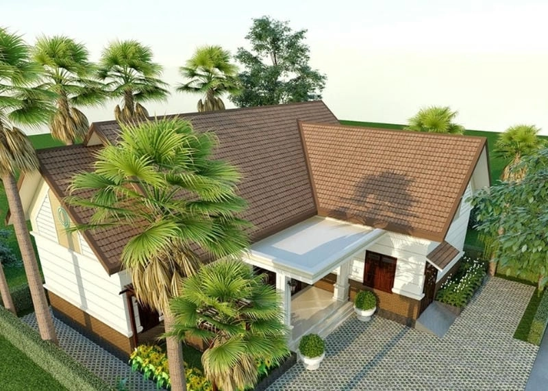 nhà ống cấp 4 lợp tôn mẫu đơn giản cho gia đình trẻ