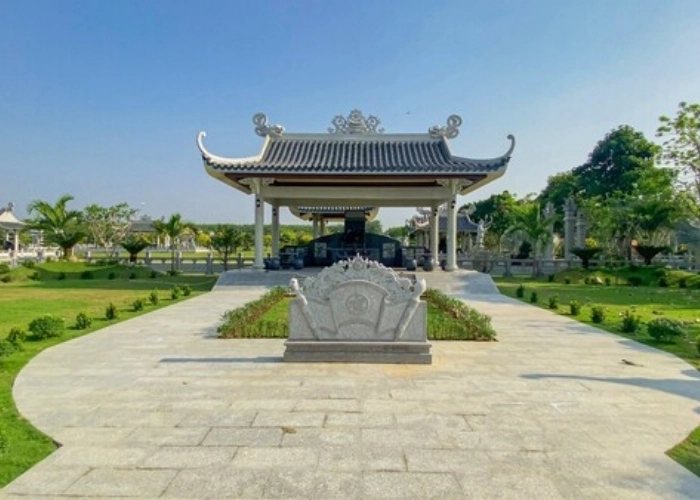 mẫu nhà mồ hình chữ nhật thiết kế cân đối hài hòa