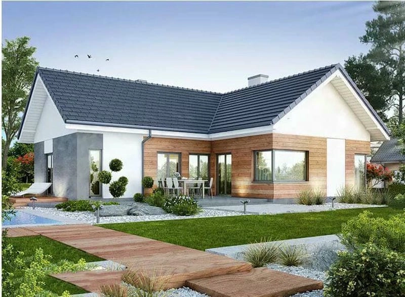 mẫu nhà vườn nông thôn đơn giản gần gũi thiên nhiên