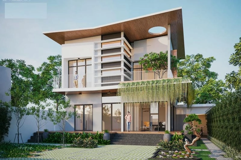 mẫu nhà vuông 9x9m thiết kế hài hòa cân đối