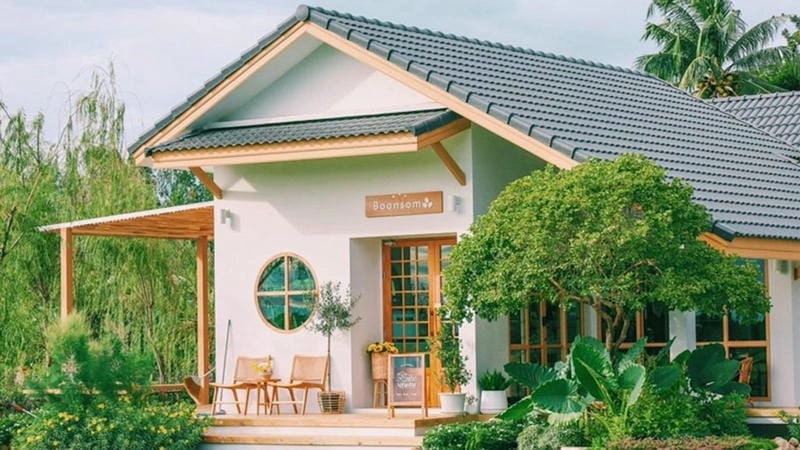 mẫu thiết kế nhà vuông 1 tầng ý tưởng tối ưu đất vuông đẹp