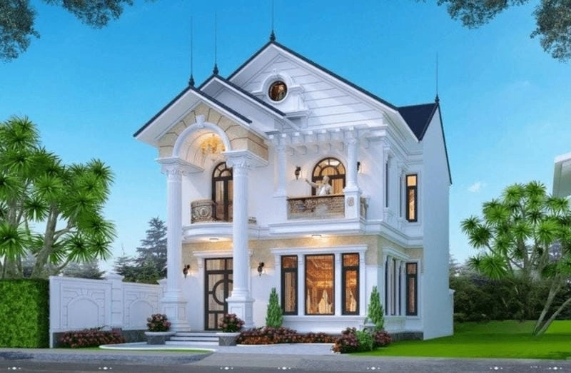 mẫu nhà vuông 2 tầng 90m2 không gian tiện nghi rộng rãi