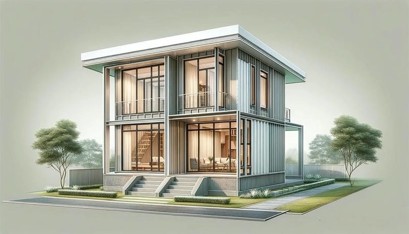 mẫu nhà vuông 2 tầng 4 phòng ngủ bố trí hợp lý cho gia đình đông người