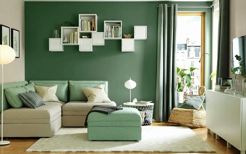 màu sơn nhà xanh rêu phong cách mới mẫu sơn nhà màu xanh đẹp