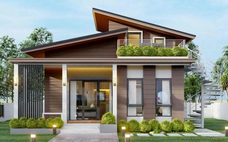 sơn mặt tiền nhà màu socola sang trọng quý phái nhẹ nhàng