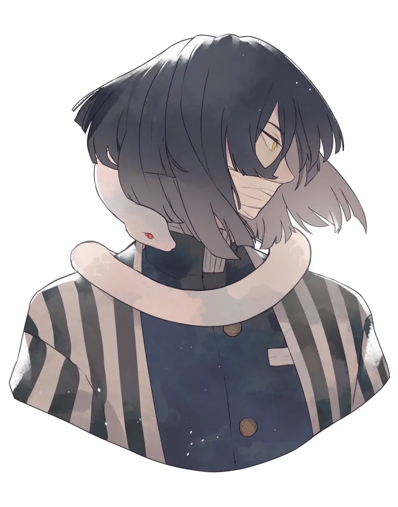 Iguro Obanai chibi đáng yêu nhưng vẫn giữ nét bí ẩn riêng