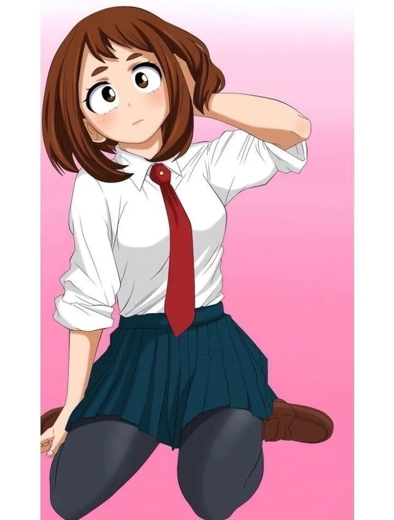Hero Academia Ochako đại diện cho hình tượng nữ anh hùng có lòng tốt và sự quyết tâm cao.