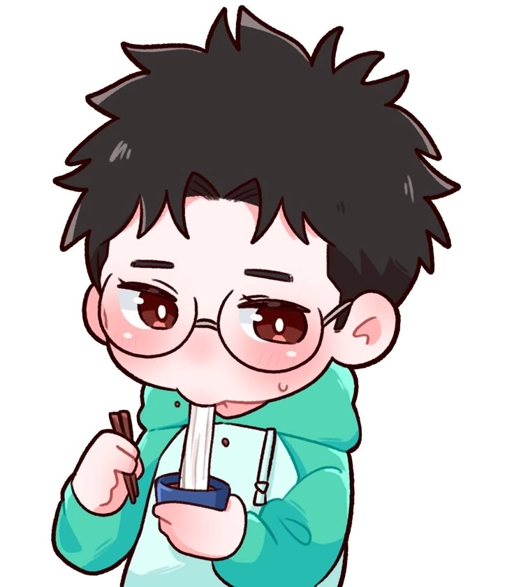 Ảnh Okarun chibi với nét mặt hài hước và tinh nghịch