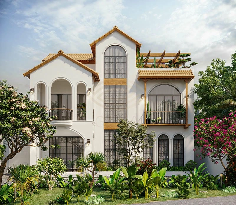 Nội thất hài hòa với thiết kế nhà indochina