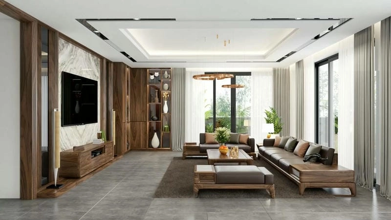 mẫu phòng khách nhà ống 4m thiết kế tối ưu diện tích