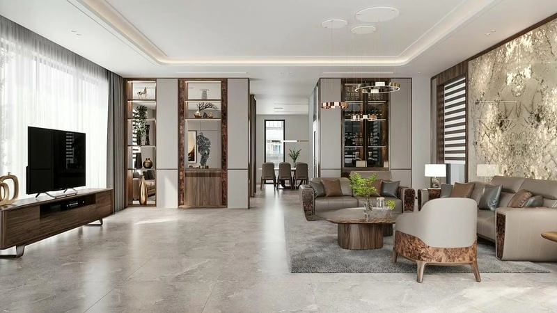 mẫu phòng khách đẹp cho nhà ống phong cách cuốn hút nổi bật