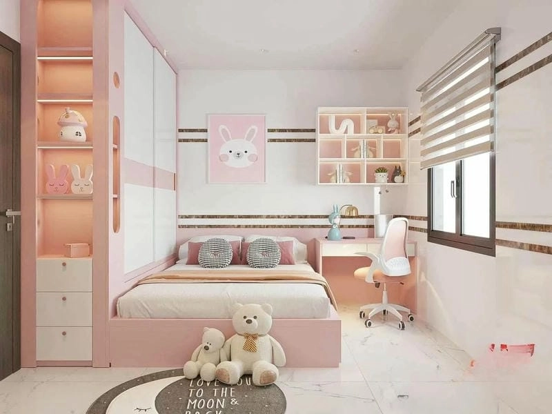 sơn nhà màu kem hồng ấm cúng mẫu sơn nhà màu hồng