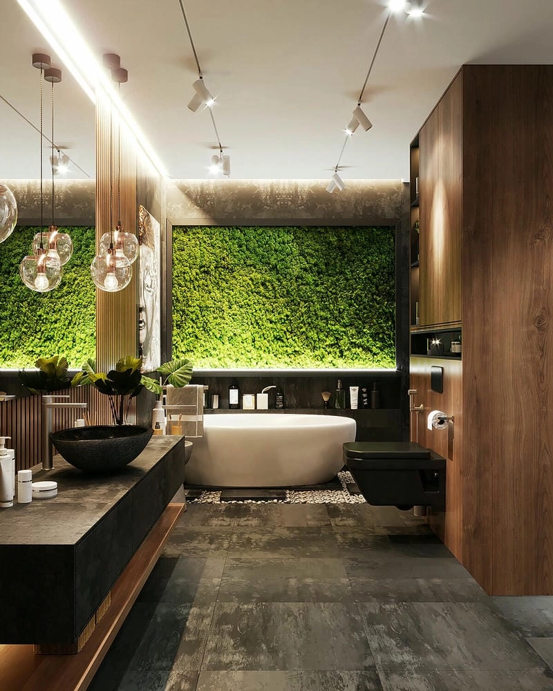 mẫu nhà tắm đẹp năm 2019 phong cách hoài cổ