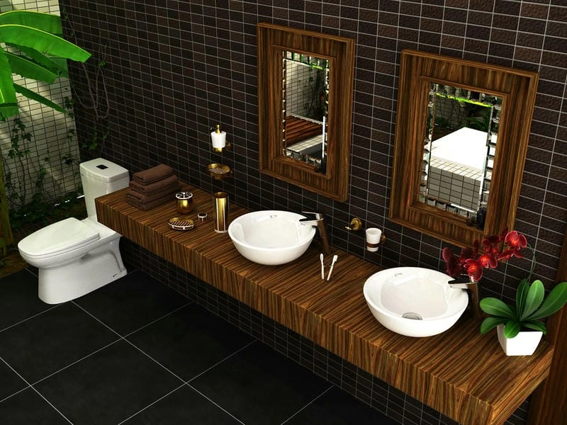 mẫu gương nhà tắm điểm nhấn phòng tắm