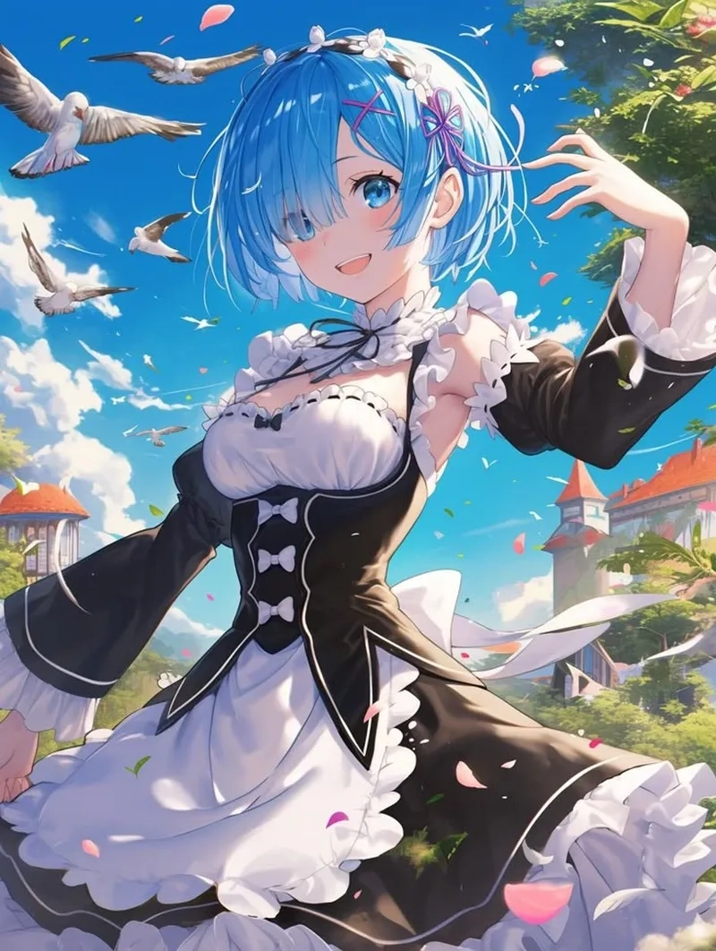 Rem Zero là nữ hầu trung thành luôn sát cánh bên Subaru