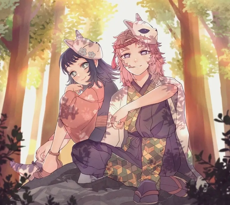 Makomo x Sabito là hình ảnh nhẹ nhàng trong thế giới đầy khốc liệt