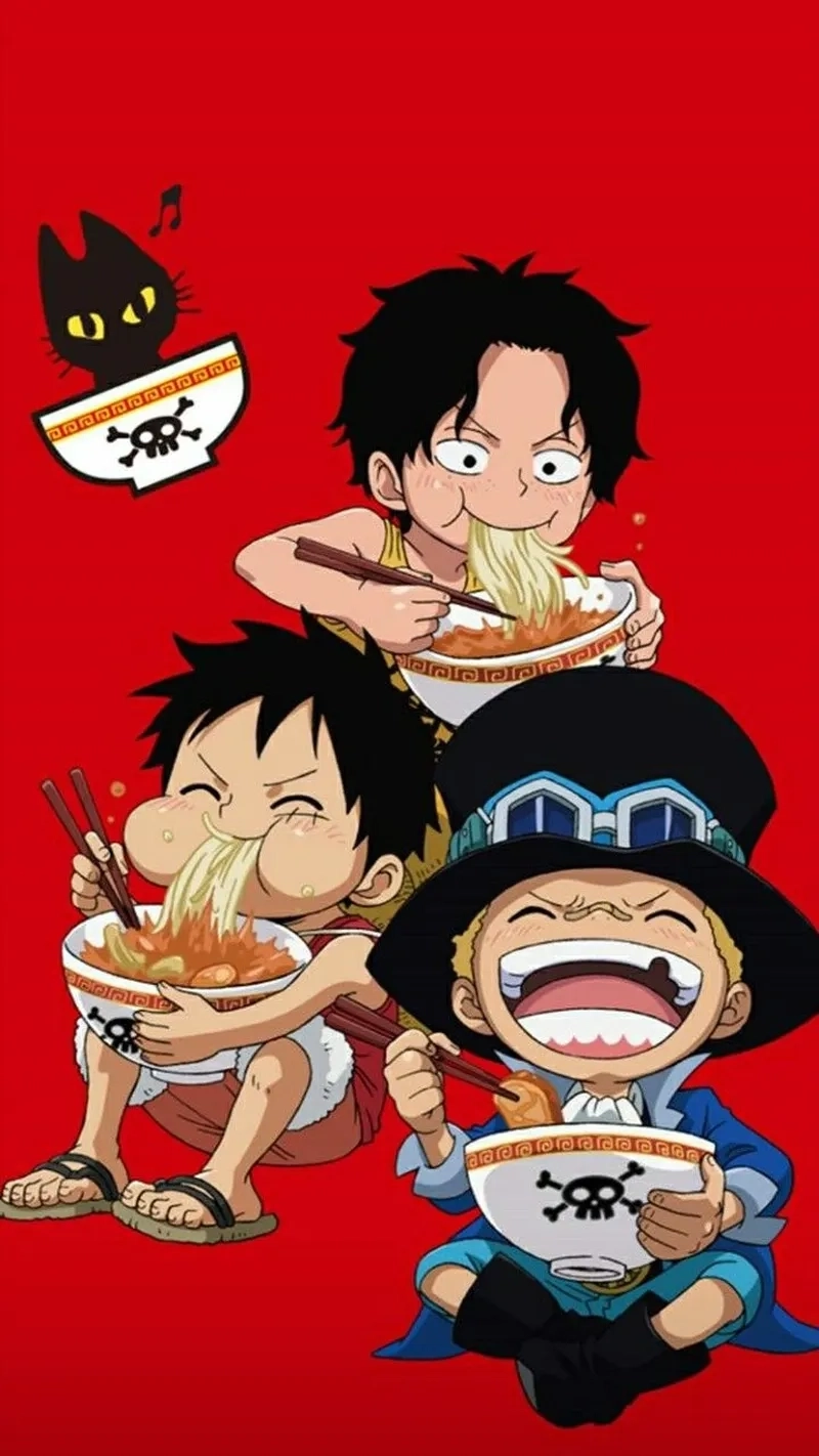 Biểu cảm đáng yêu của Ace Sabo Luffy cute