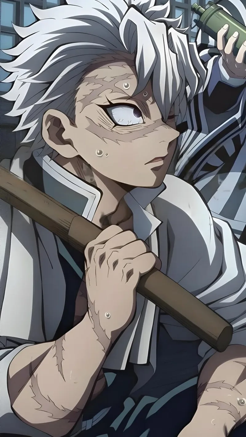 Hình ảnh Sanemi ngầu thể hiện khí chất bất khuất