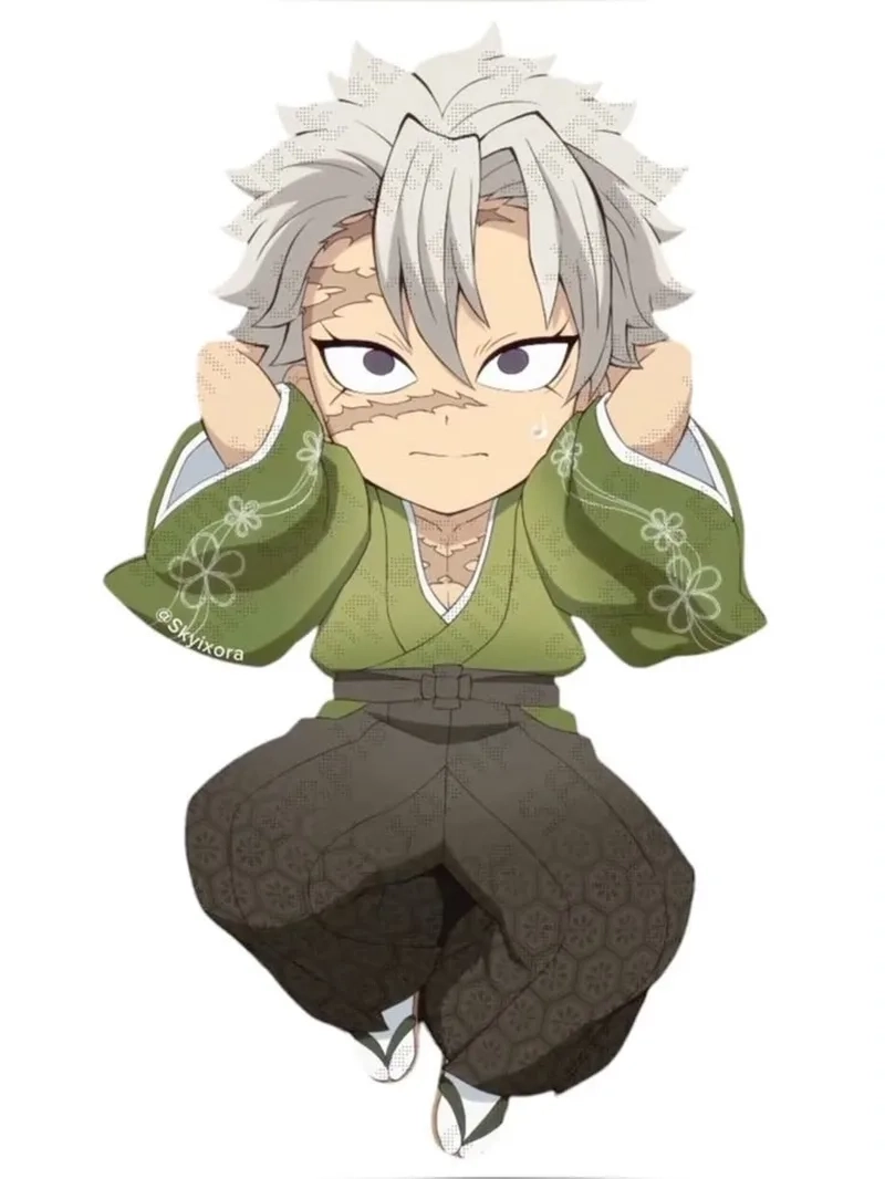 Sanemi Chibi Cute với nét vẽ ngộ nghĩnh và đáng yêu