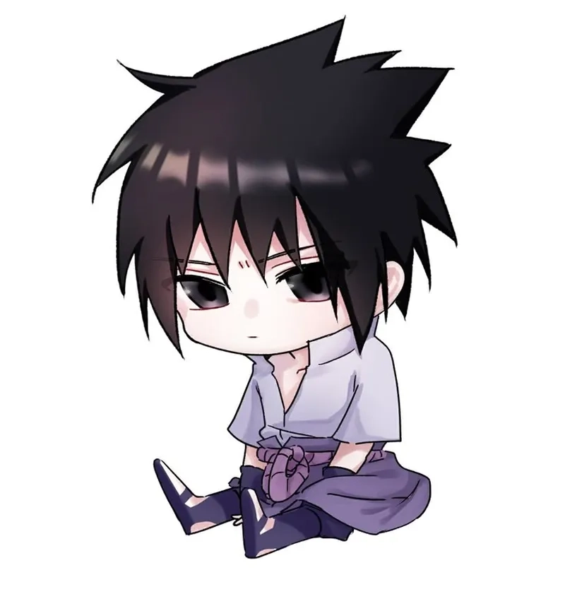 Uchiha sasuke chibi trong trang phục akatsuki siêu dễ thương