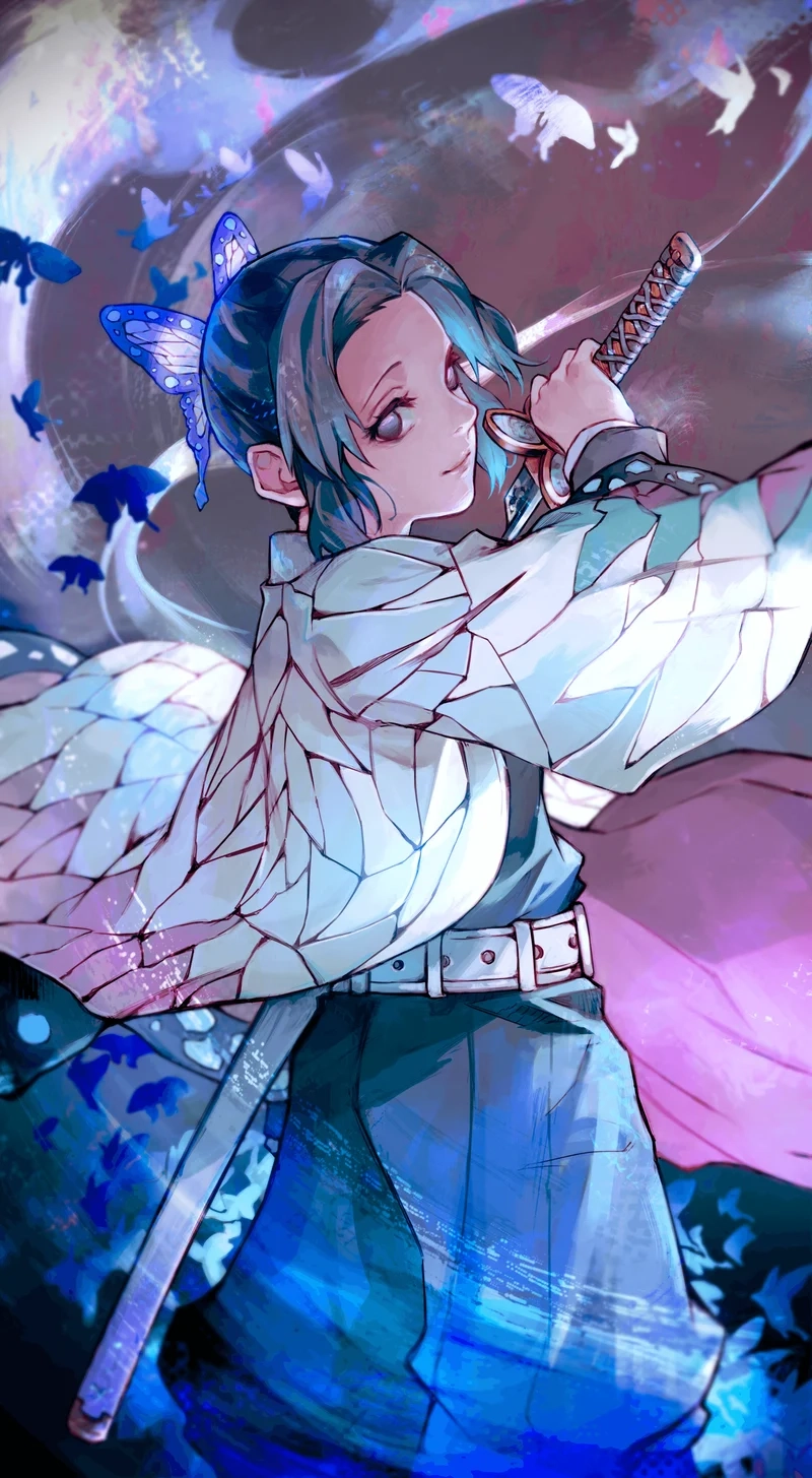 Ảnh Kochou Shinobu là lựa chọn yêu thích của fan nhờ vẻ đẹp thanh thoát và ánh mắt sắc sảo