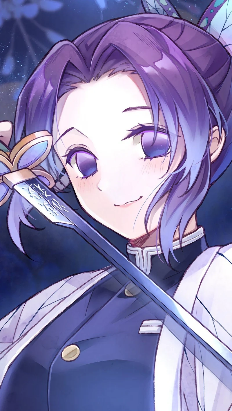 Hình của Shinobu khắc họa vẻ đẹp dịu dàng nhưng sắc bén của một Trùng Trụ dũng cảm