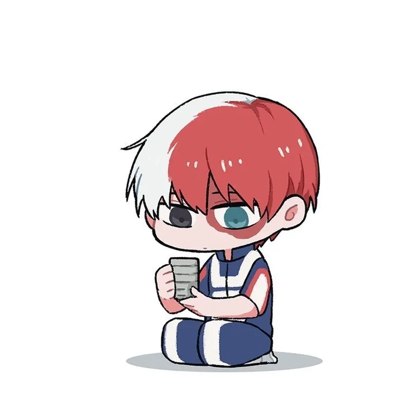 Shoto Todoroki chibi đáng yêu với phong cách hoạt hình nhỏ gọn