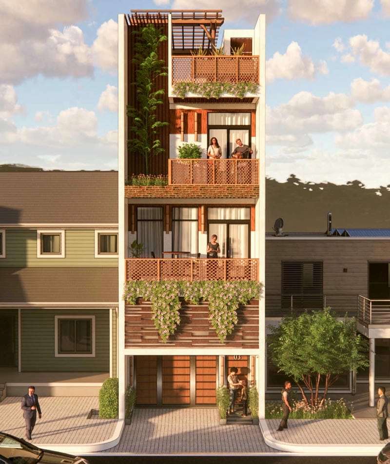 màu sơn mặt tiền nhà ống đẹp 2018 điểm nhấn cho những mẫu sơn nhà ống