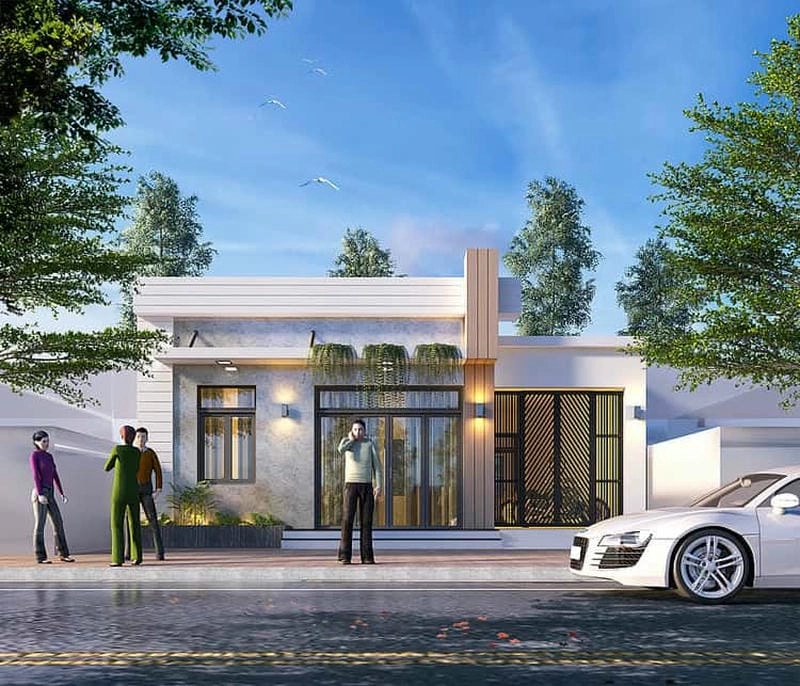 Tối ưu không gian nhà cấp 4 rộng 7m